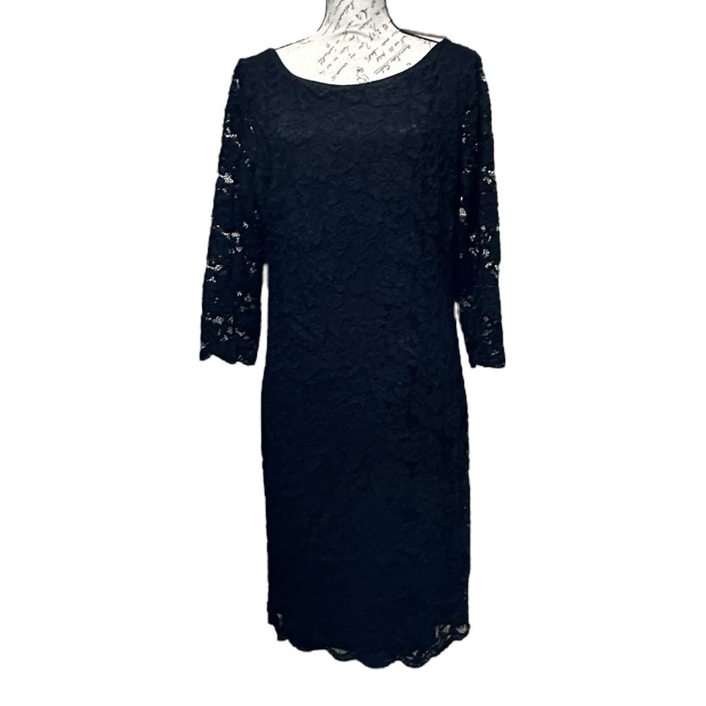 WHBM 3/4 Sleeve Lace Midi Dress Size Large NWT
